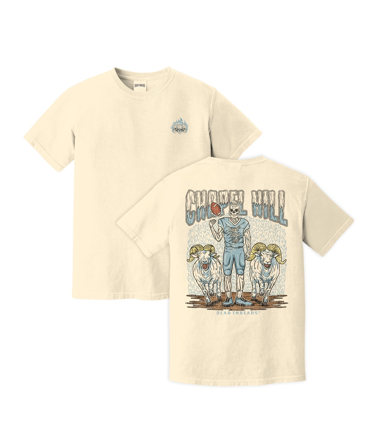 CHAPEL HILL FOOTBALL - “3 SKULL” PREMIUM T - SHIRT – T-Shirt – Dead Threads Apparel