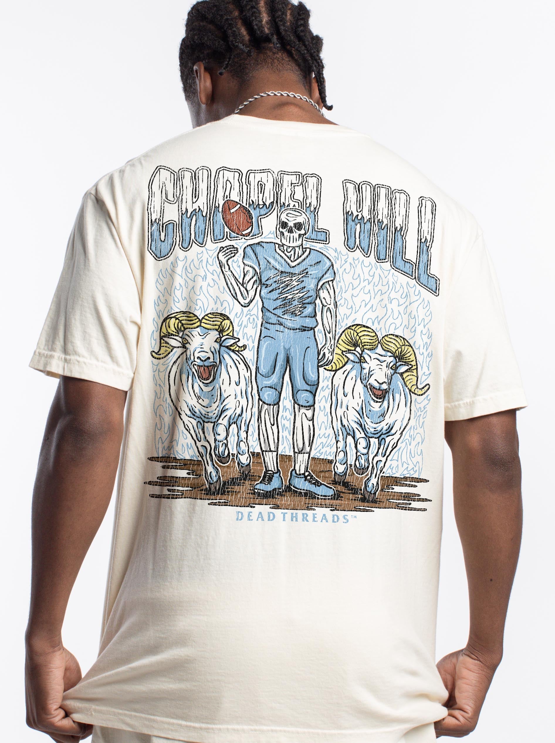 CHAPEL HILL FOOTBALL - “3 SKULL” PREMIUM T - SHIRT – T-Shirt – Dead Threads Apparel