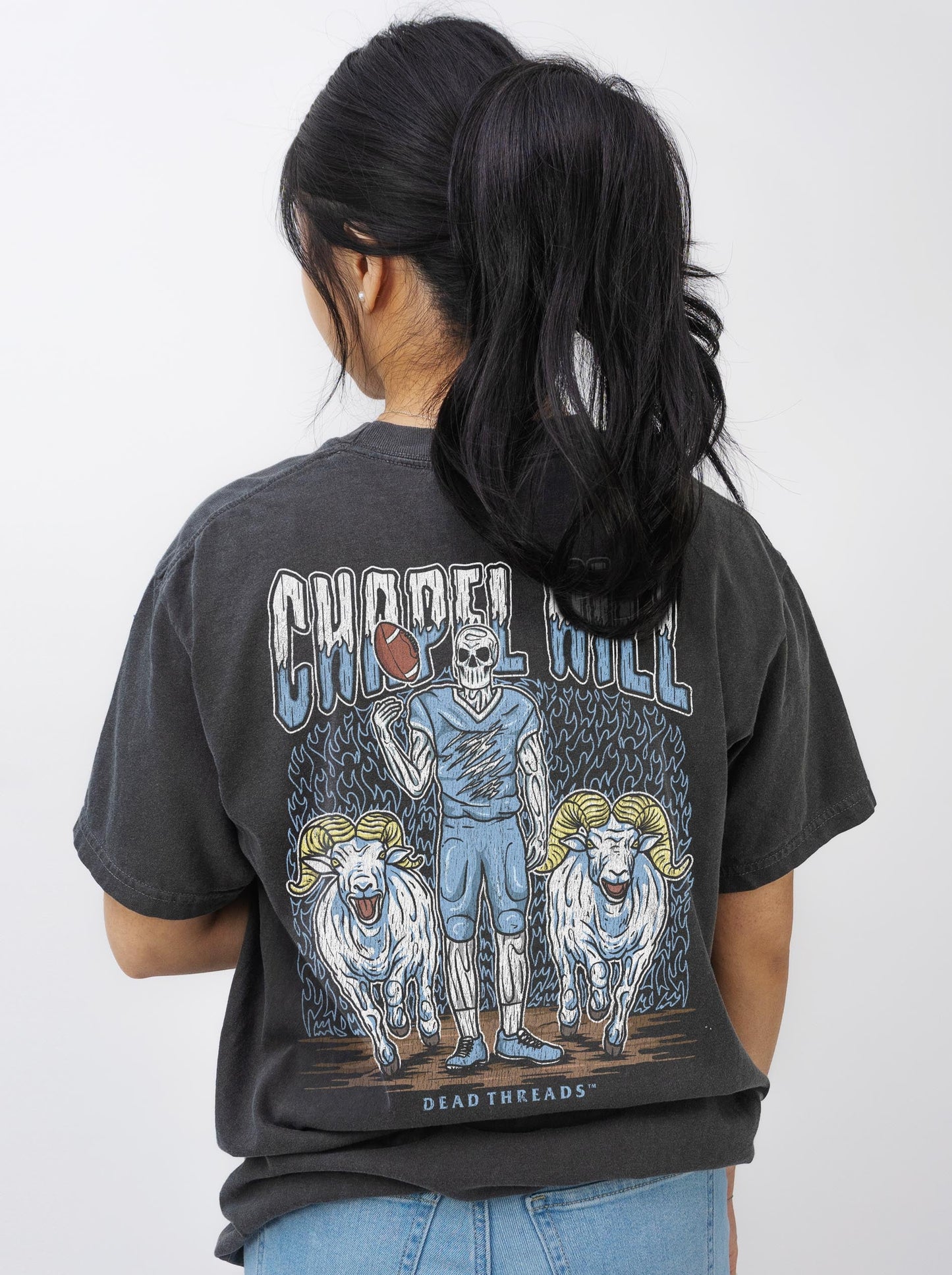 CHAPEL HILL FOOTBALL - “3 SKULL” PREMIUM T - SHIRT – T-Shirt – Dead Threads Apparel