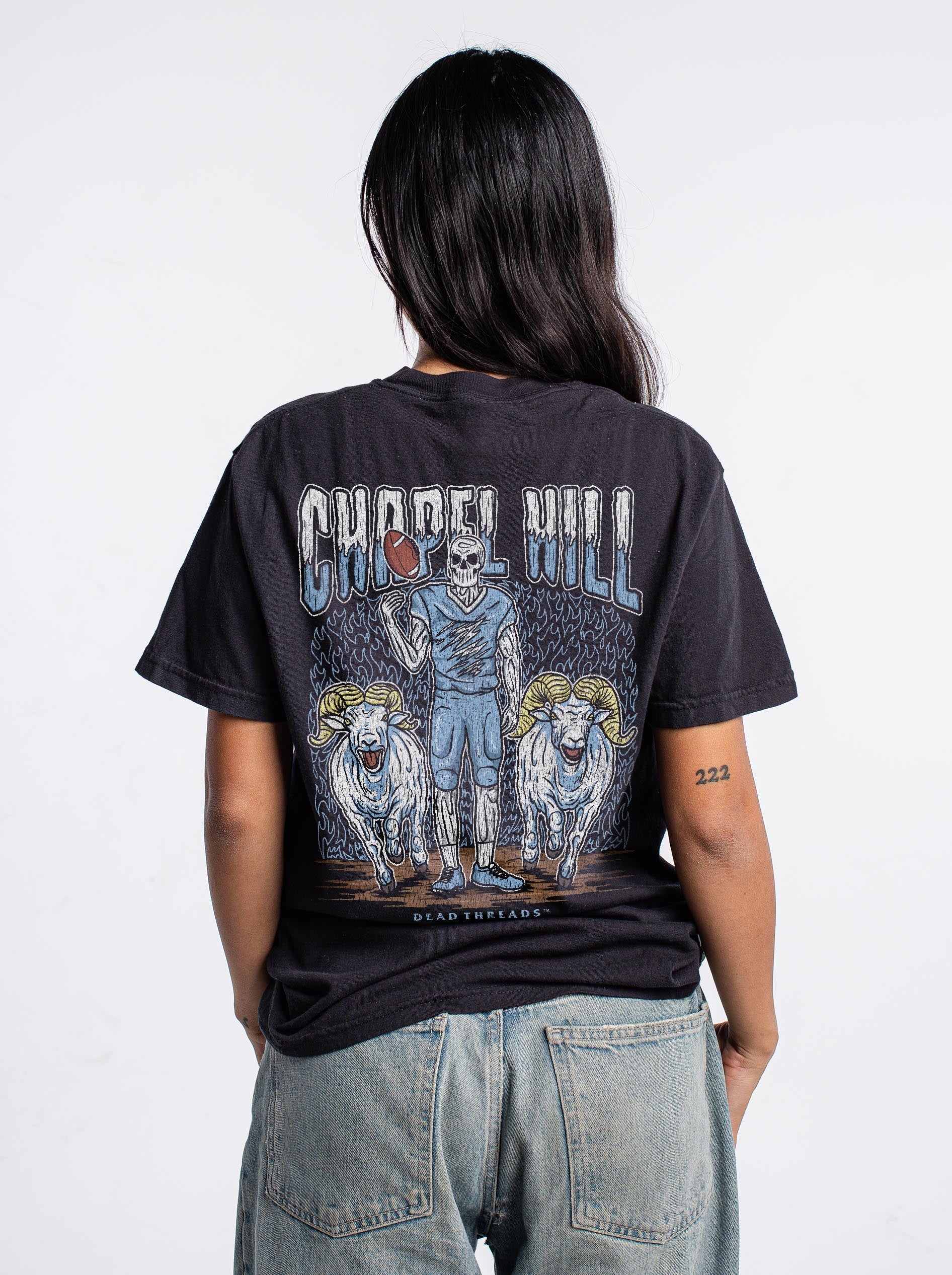CHAPEL HILL FOOTBALL - “3 SKULL” PREMIUM T - SHIRT – T-Shirt – Dead Threads Apparel