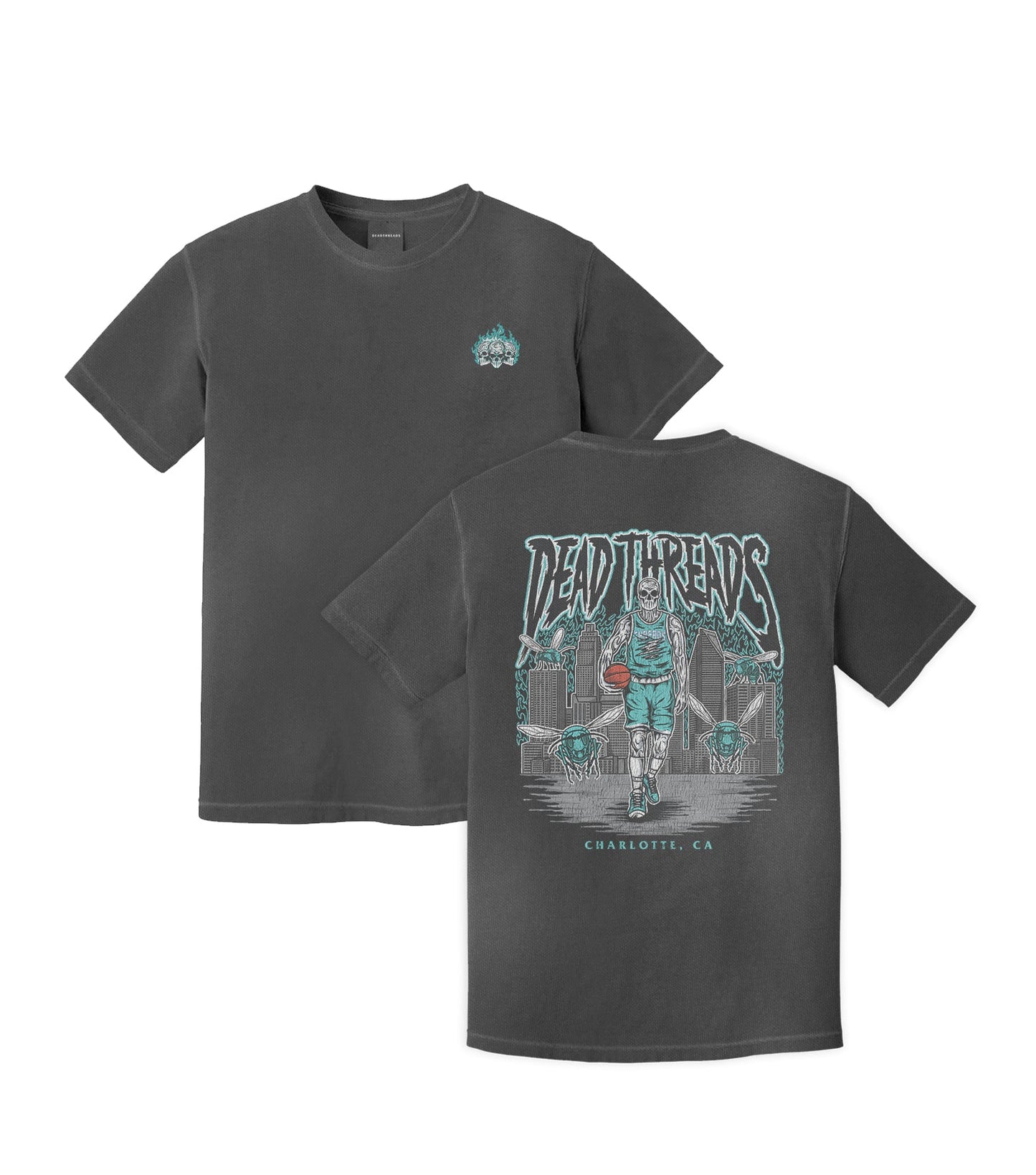 CHARLOTTE BASKETBALL - “3 SKULL” PREMIUM T-SHIRT – T-Shirt – Dead Threads Apparel