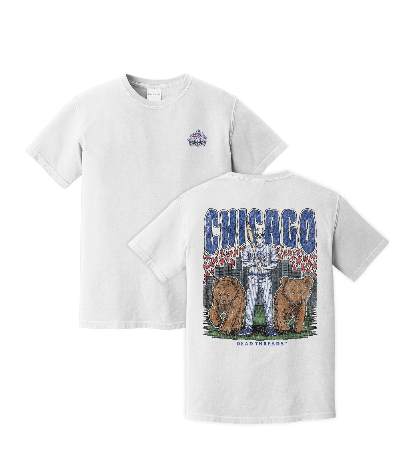CHICAGO BASEBALL - "3 SKULL" PREMIUM SHIRT – T-Shirt – Dead Threads Apparel
