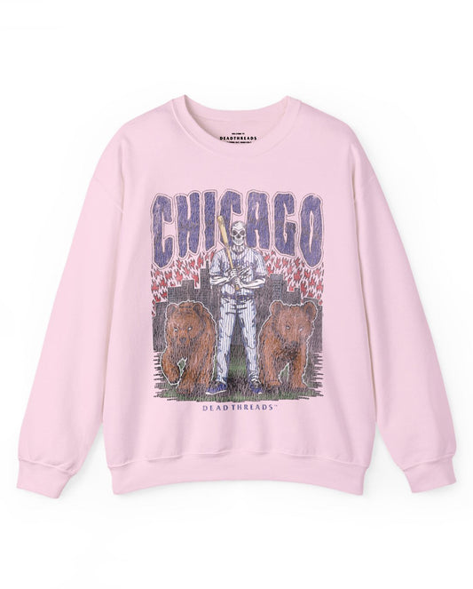 CHICAGO BASEBALL CREWNECK SWEATSHIRT - PINK – Sweatshirt – Dead Threads Apparel