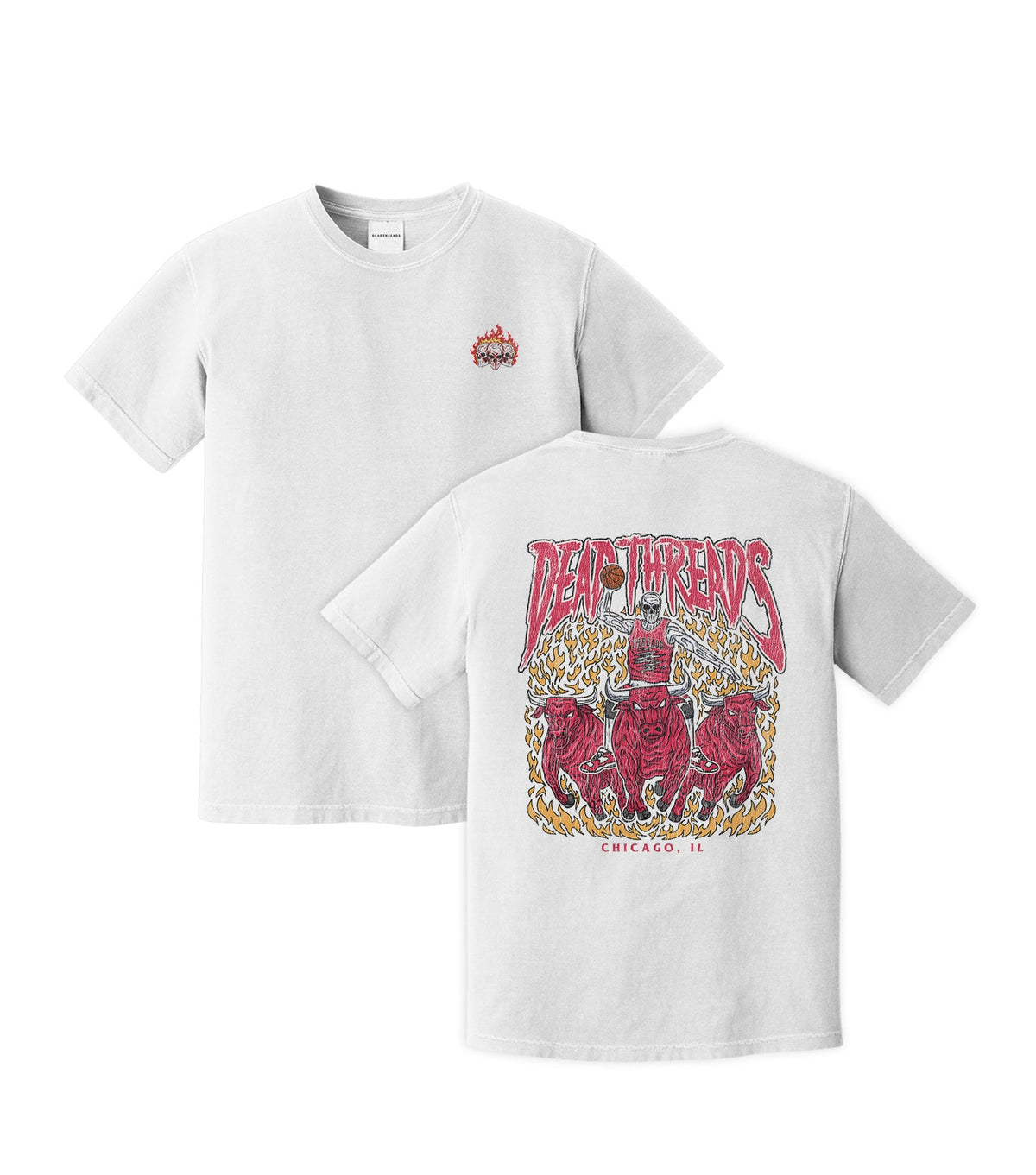 CHICAGO BASKETBALL - “3 SKULL” PREMIUM T-SHIRT – T-Shirt – Dead Threads Apparel