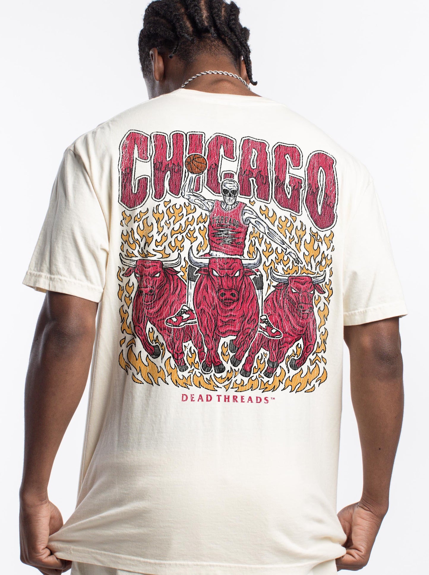 CHICAGO BASKETBALL - “3 SKULL” PREMIUM T - SHIRT – T-Shirt – Dead Threads Apparel