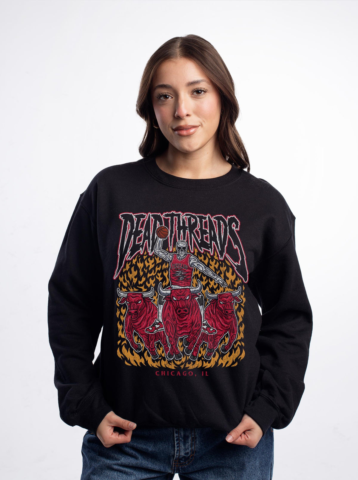 CHICAGO BASKETBALL - CREWNECK SWEATSHIRT – Sweatshirt – Dead Threads Apparel