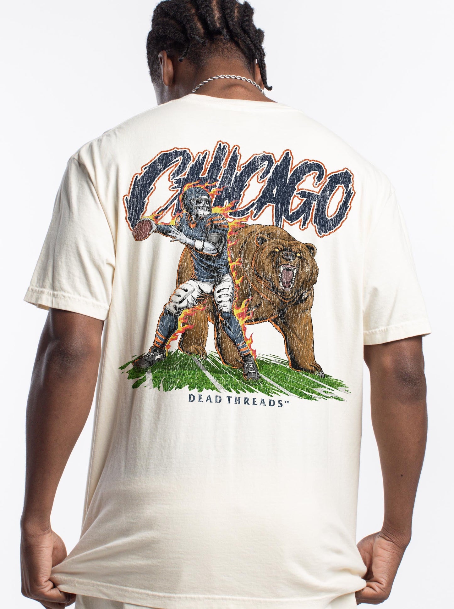 CHICAGO FOOTBALL v2 - “3 SKULL” PREMIUM T - SHIRT – T-Shirt – Dead Threads Apparel