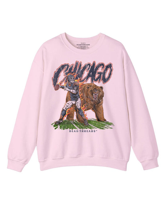 CHICAGO FOOTBALL v2 CREWNECK SWEATSHIRT - PINK – Sweatshirt – Dead Threads Apparel