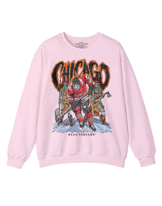 CHICAGO HOCKEY CREWNECK SWEATSHIRT - PINK – Sweatshirt – Dead Threads Apparel