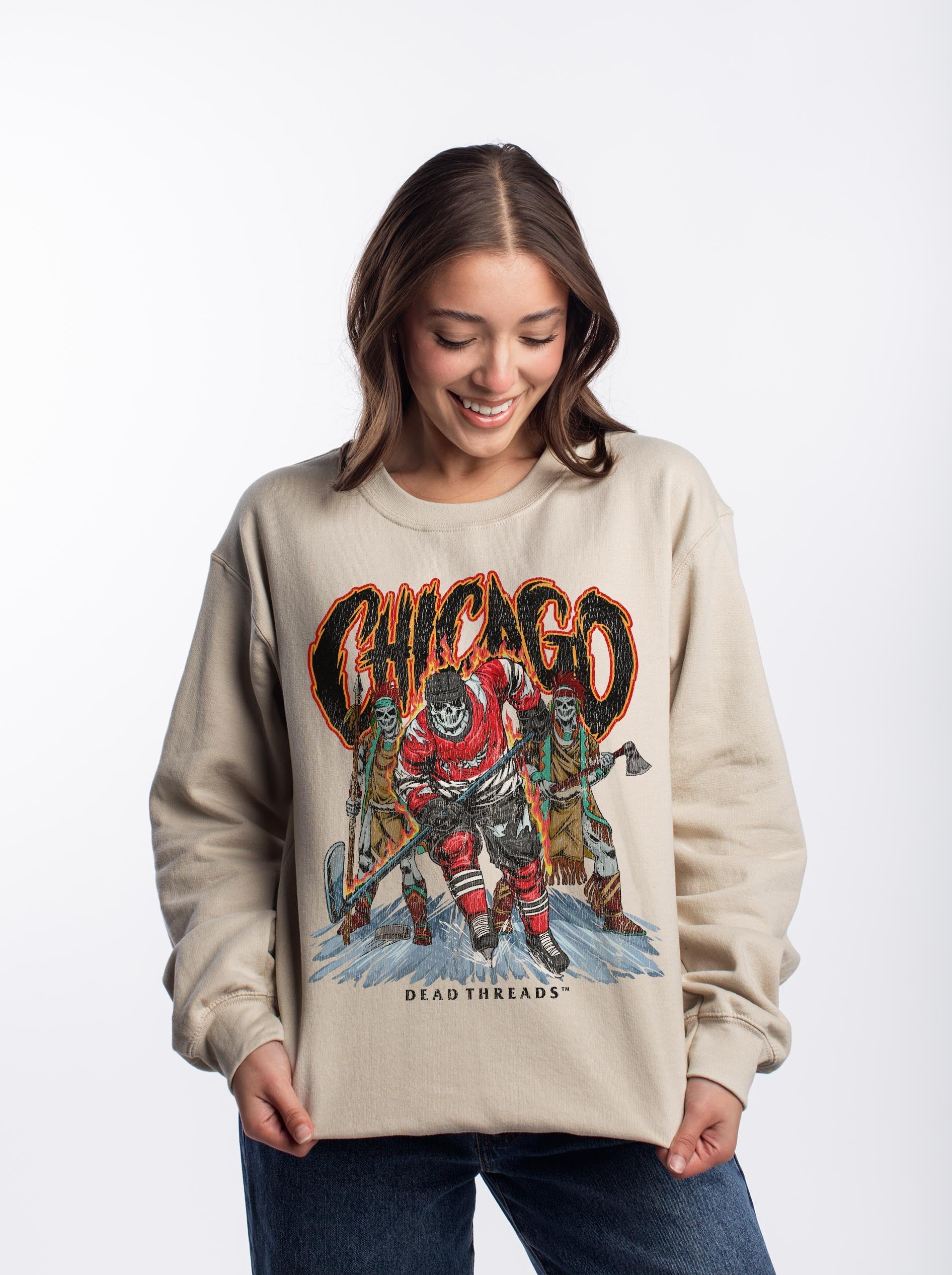 CHICAGO HOCKEY CREWNECK SWEATSHIRT – Sweatshirt – Dead Threads Apparel