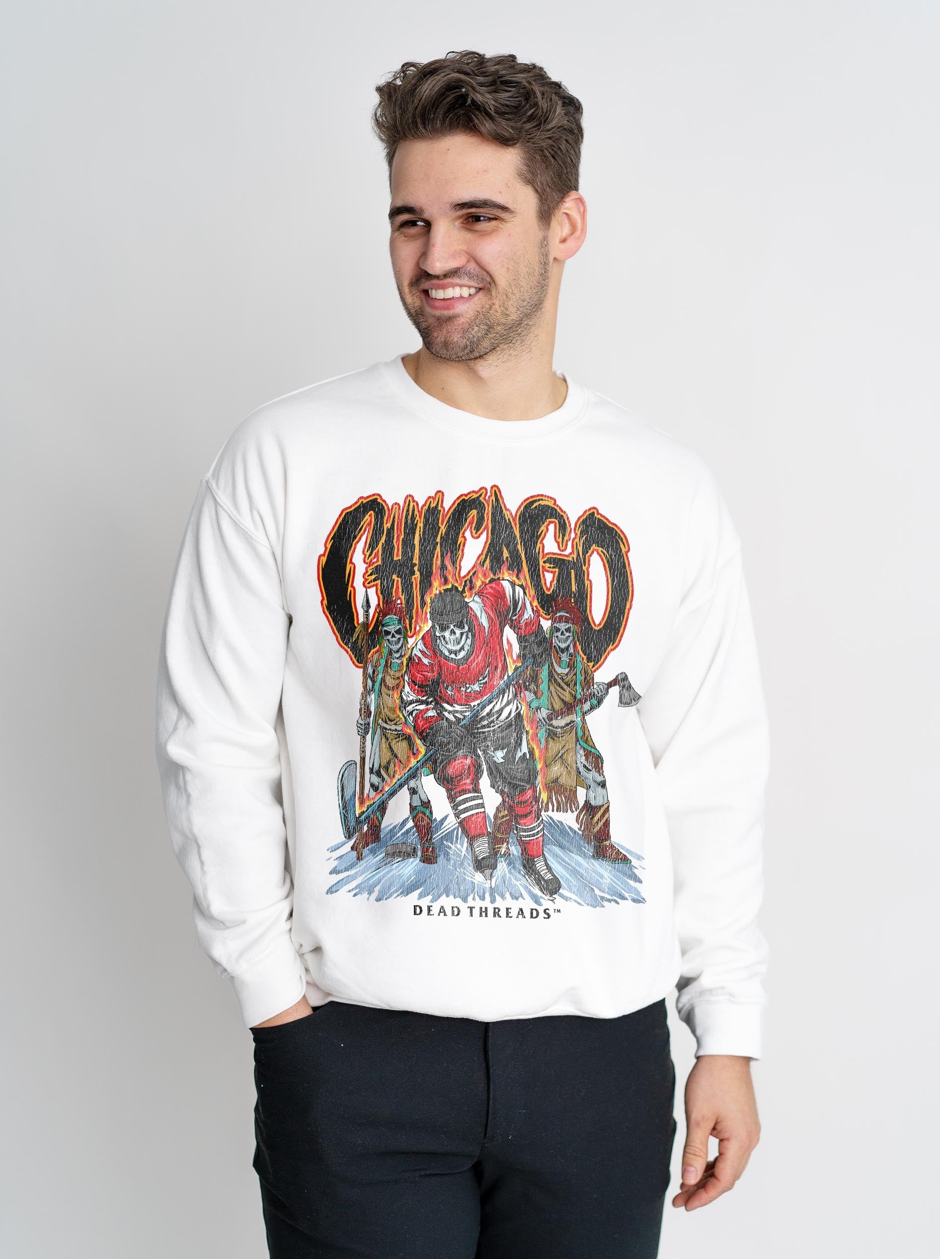 CHICAGO HOCKEY CREWNECK SWEATSHIRT – Sweatshirt – Dead Threads Apparel
