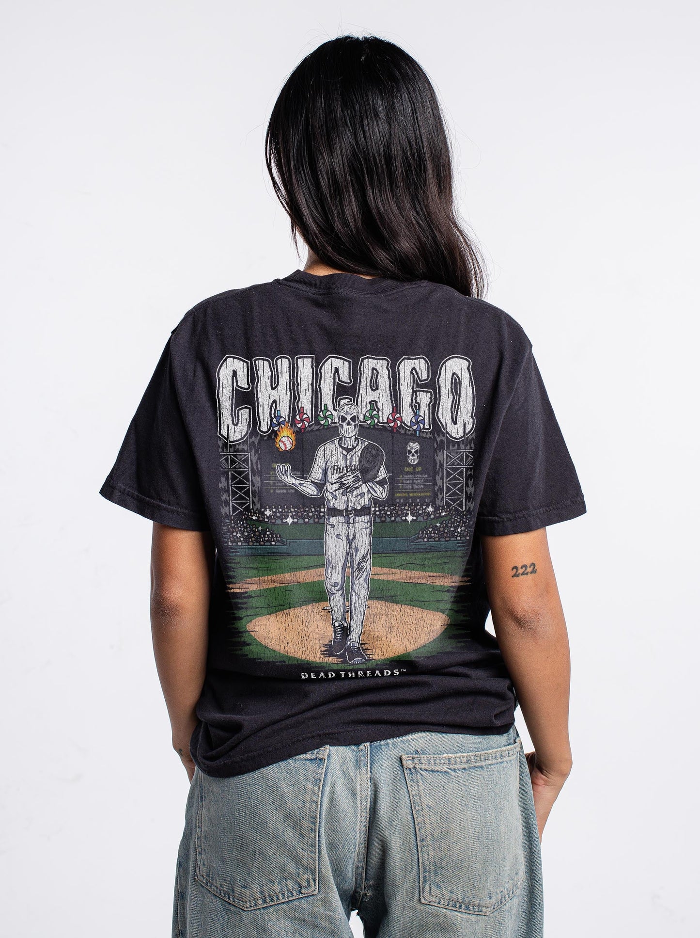 CHICAGO "SOUTH SIDE" BASEBALL - “3 SKULL” PREMIUM T - SHIRT – T-Shirt – Dead Threads Apparel