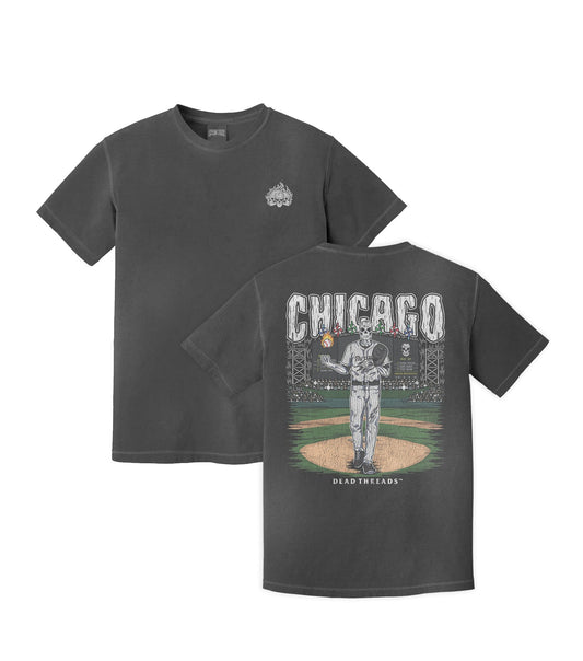 CHICAGO "SOUTH SIDE" BASEBALL - “3 SKULL” PREMIUM T - SHIRT – T-Shirt – Dead Threads Apparel