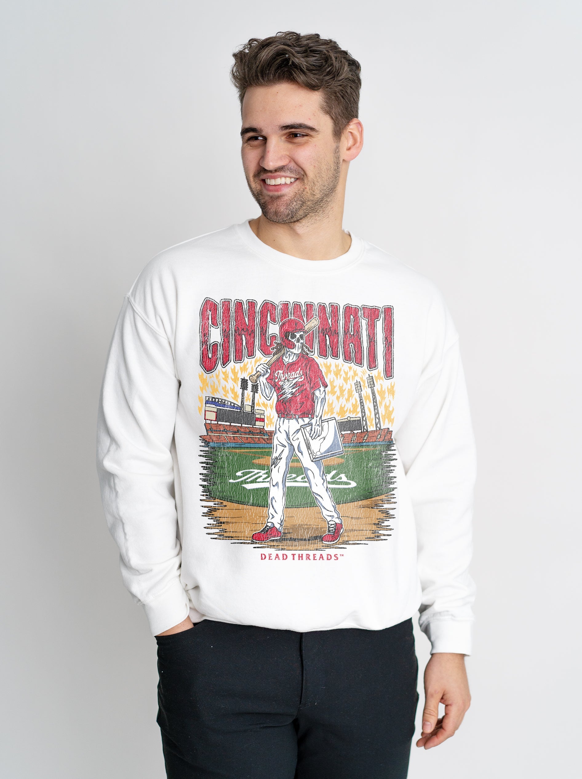 CINCINNATI BASEBALL CREWNECK SWEATSHIRT – Sweatshirt – Dead Threads Apparel