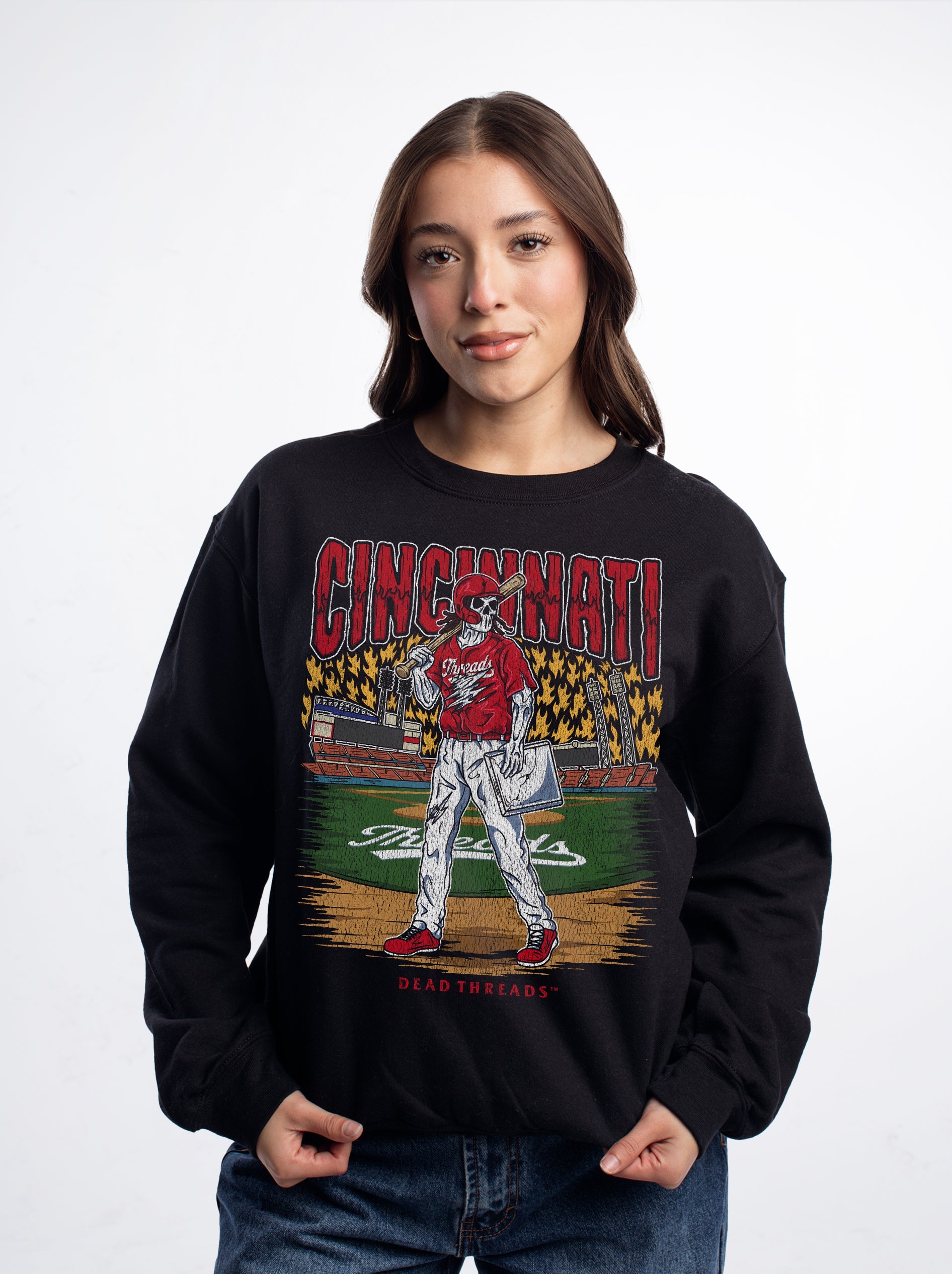 CINCINNATI BASEBALL CREWNECK SWEATSHIRT – Sweatshirt – Dead Threads Apparel