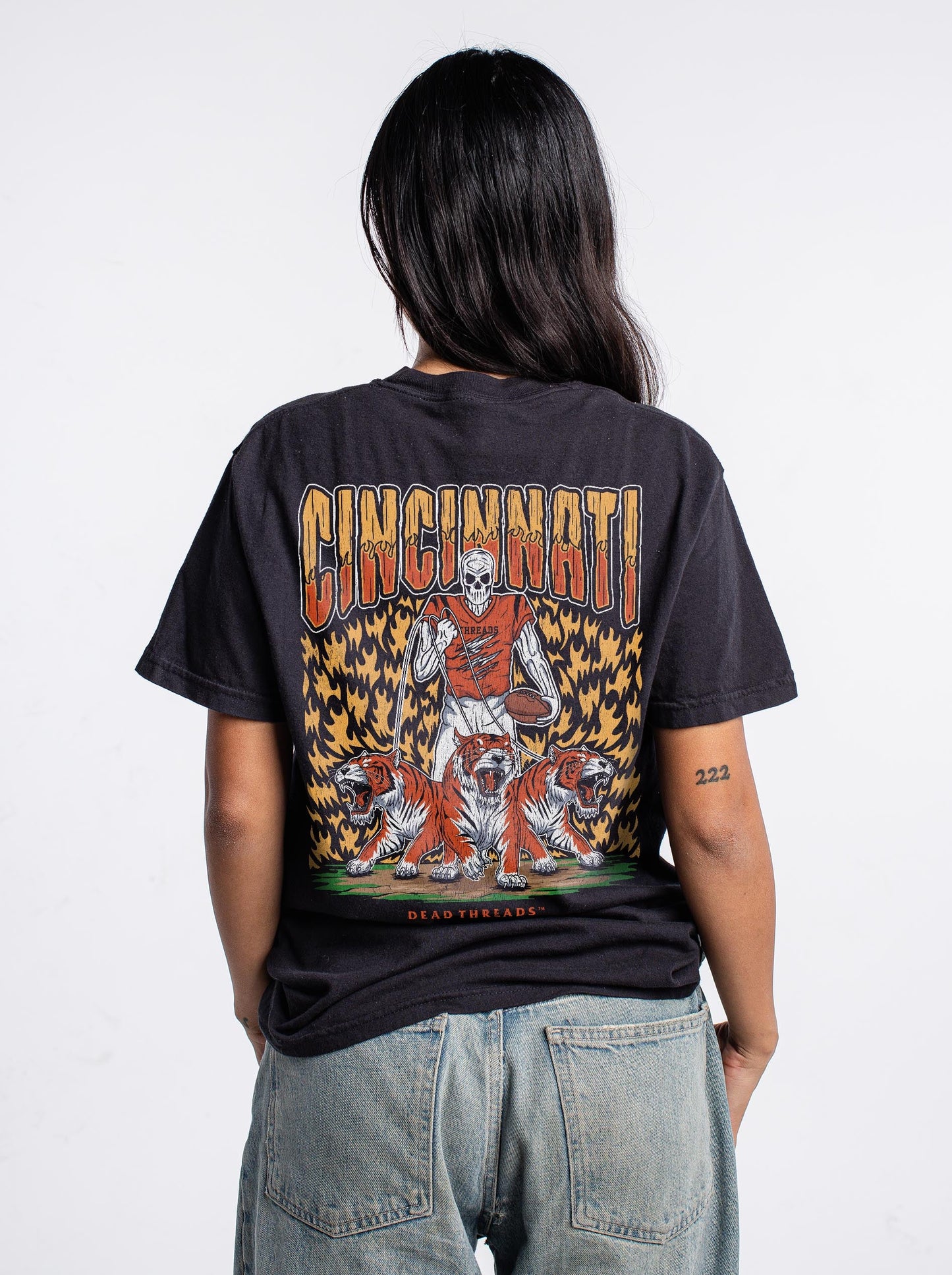 CINCINNATI FOOTBALL - “3 SKULL” PREMIUM T - SHIRT – T-Shirt – Dead Threads Apparel