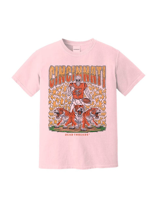 CINCINNATI FOOTBALL v1 - PINK – T-Shirt – Dead Threads Apparel
