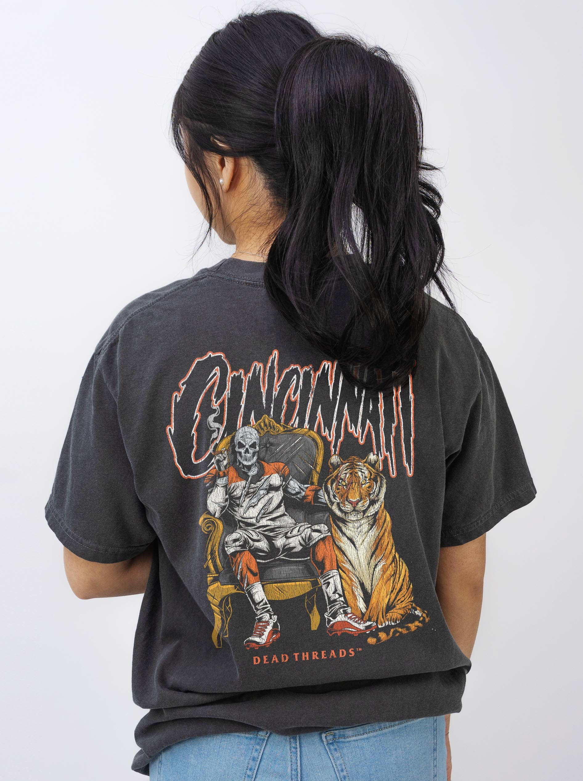 CINCINNATI FOOTBALL v2 - “3 SKULL” PREMIUM T - SHIRT – T-Shirt – Dead Threads Apparel