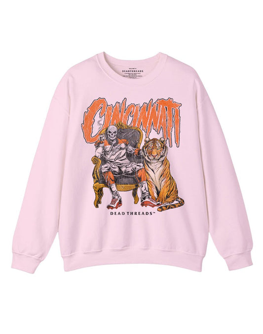 CINCINNATI FOOTBALL v2 CREWNECK SWEATSHIRT - PINK – Sweatshirt – Dead Threads Apparel