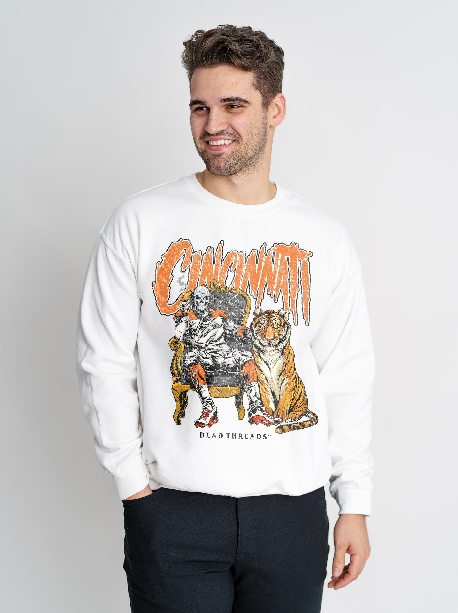 CINCINNATI FOOTBALL v2 CREWNECK SWEATSHIRT – Sweatshirt – Dead Threads Apparel