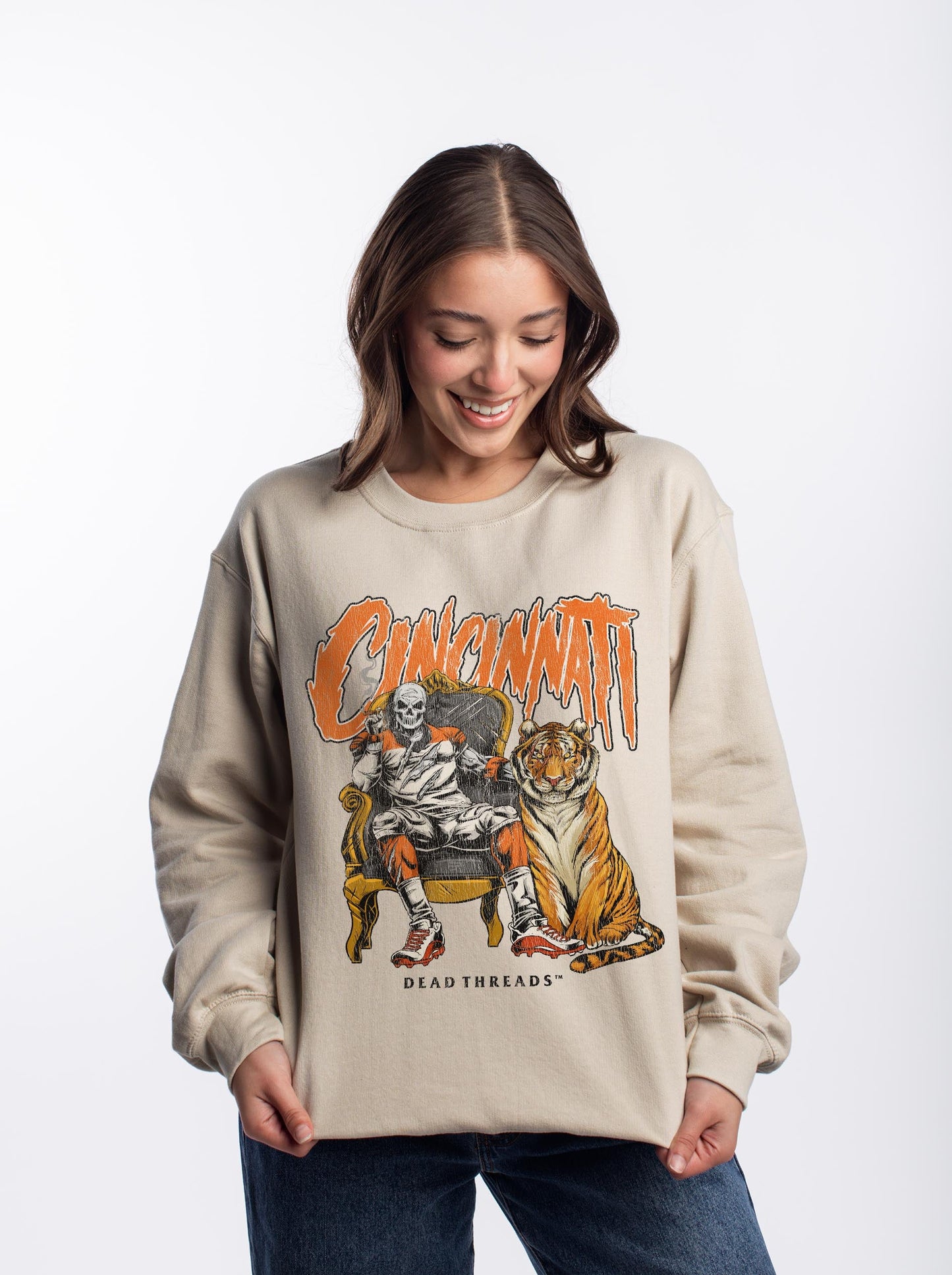 CINCINNATI FOOTBALL v2 CREWNECK SWEATSHIRT – Sweatshirt – Dead Threads Apparel