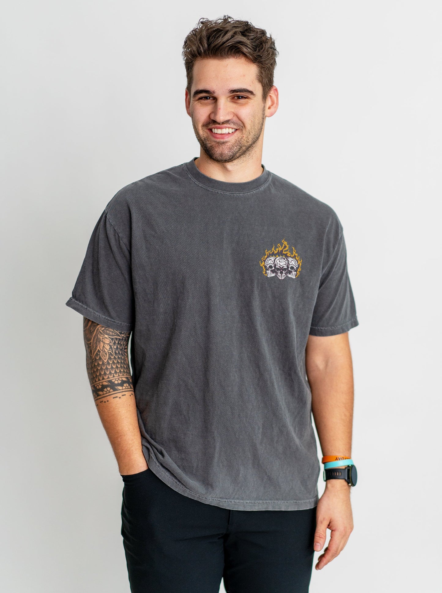 CLEVELAND BASKETBALL - “3 SKULL” PREMIUM T-SHIRT – T-Shirt – Dead Threads Apparel