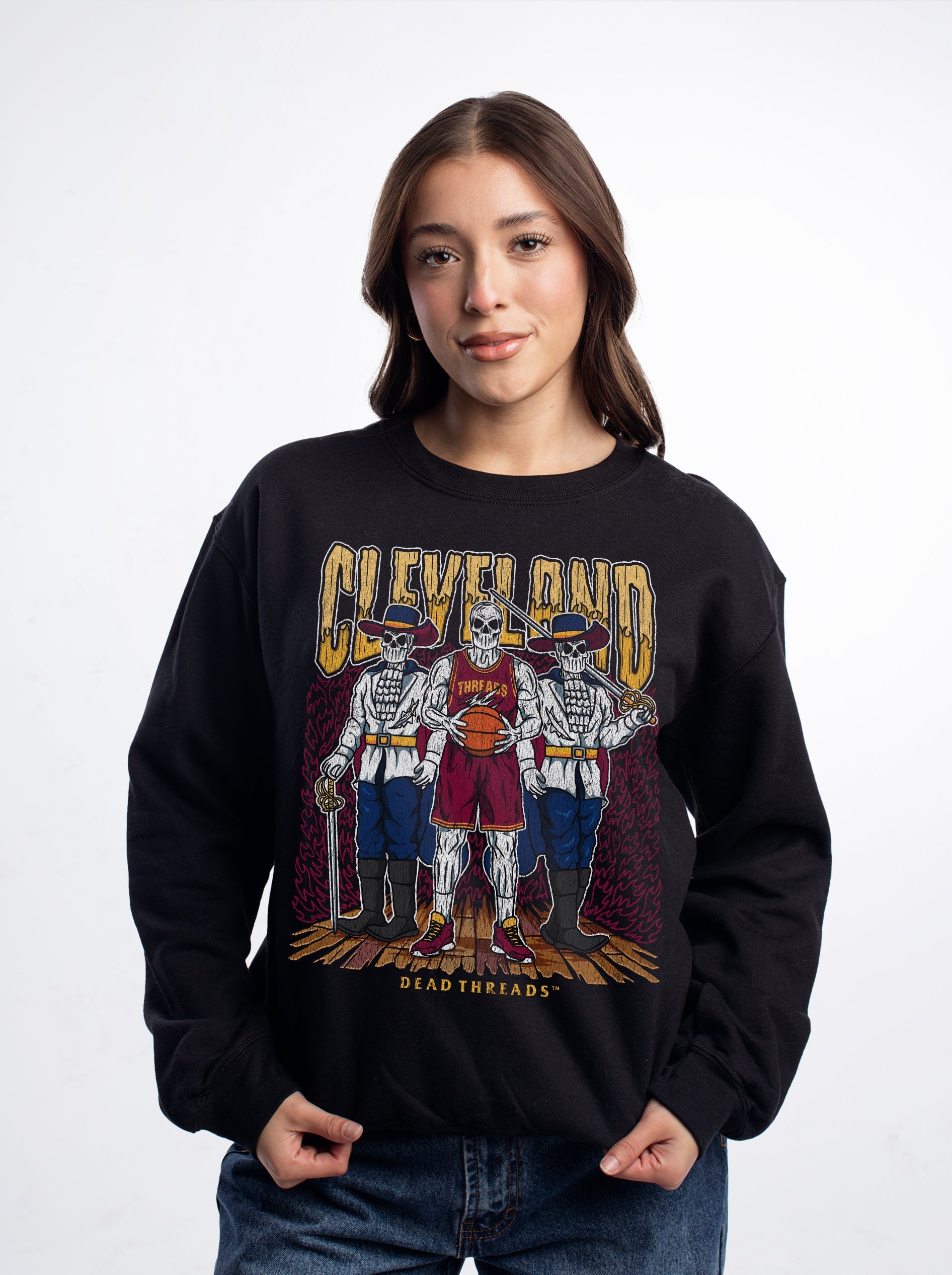 CLEVELAND BASKETBALL CREWNECK SWEATSHIRT – Sweatshirt – Dead Threads Apparel