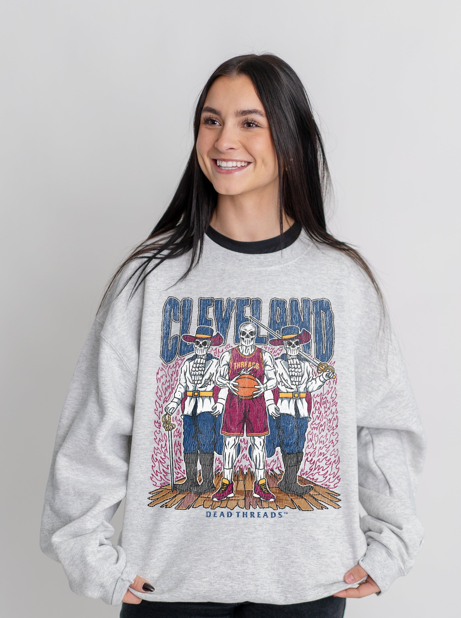 CLEVELAND BASKETBALL CREWNECK SWEATSHIRT – Sweatshirt – Dead Threads Apparel