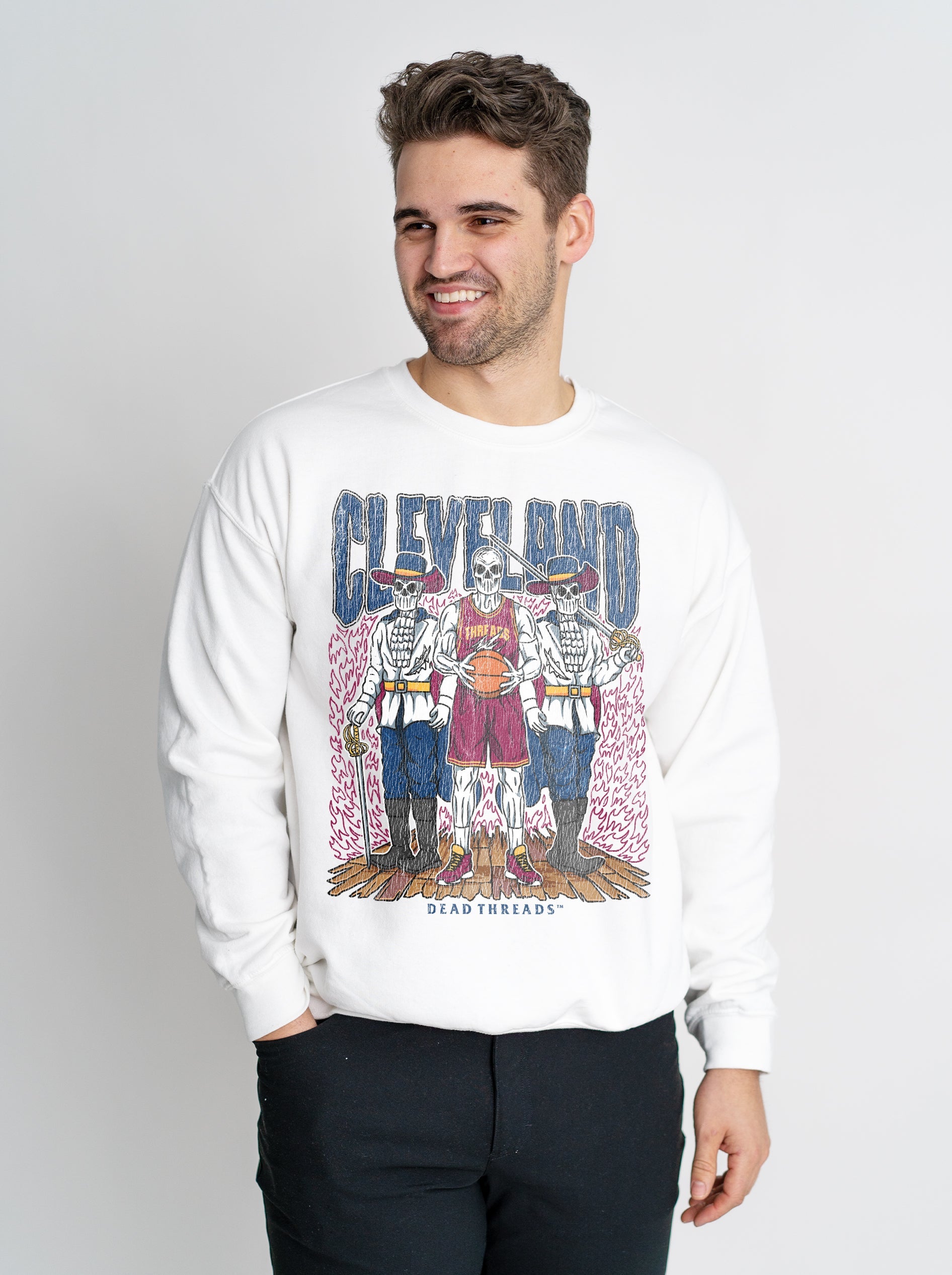 CLEVELAND BASKETBALL CREWNECK SWEATSHIRT – Sweatshirt – Dead Threads Apparel