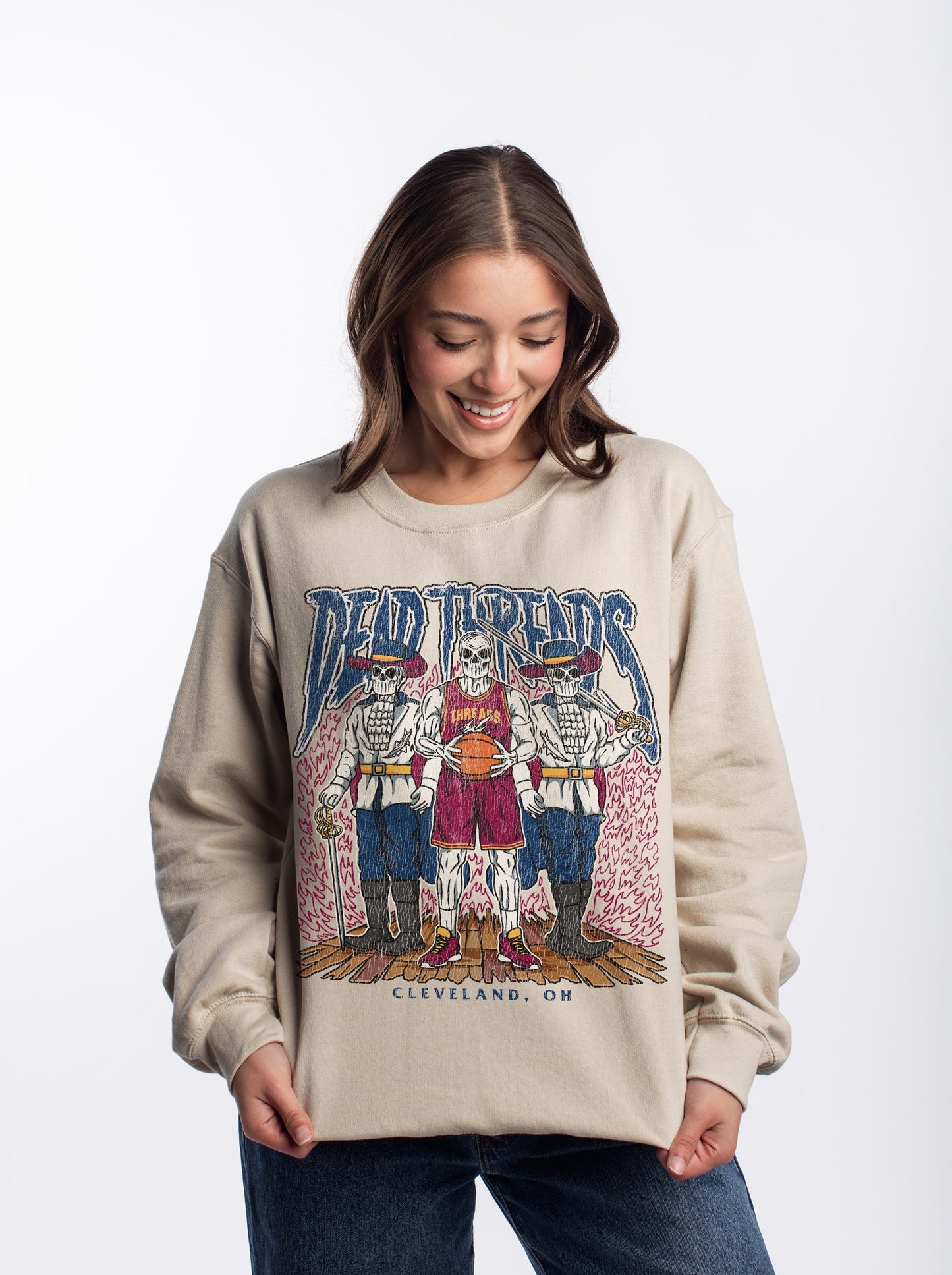 CLEVELAND BASKETBALL - CREWNECK SWEATSHIRT – Sweatshirt – Dead Threads Apparel
