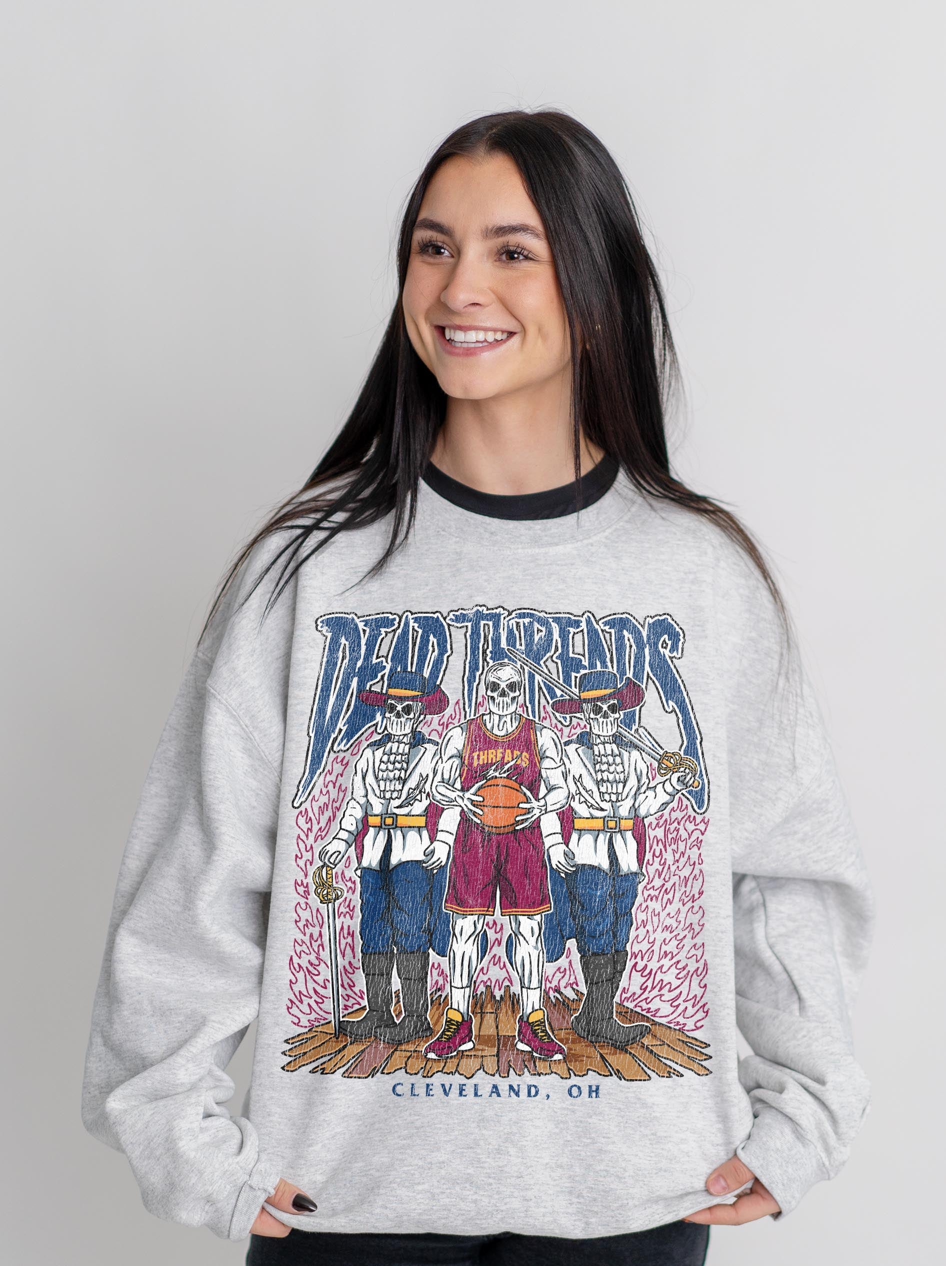 CLEVELAND BASKETBALL - CREWNECK SWEATSHIRT – Sweatshirt – Dead Threads Apparel