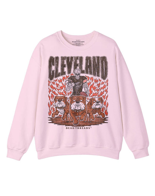 CLEVELAND FOOTBALL v1 CREWNECK SWEATSHIRT - PINK – Sweatshirt – Dead Threads Apparel