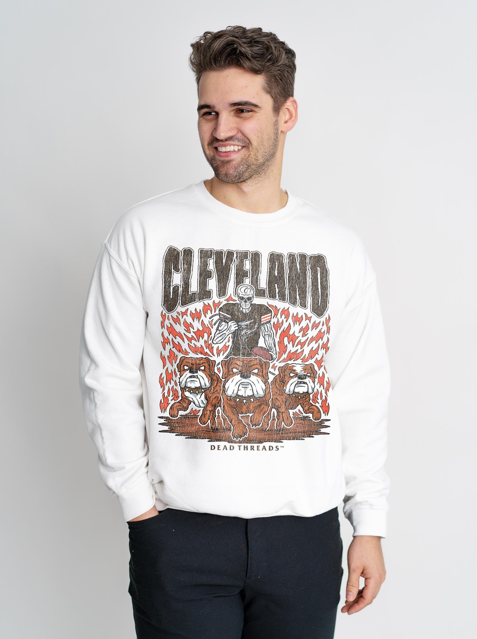 CLEVELAND FOOTBALL v1 CREWNECK SWEATSHIRT – Sweatshirt – Dead Threads Apparel