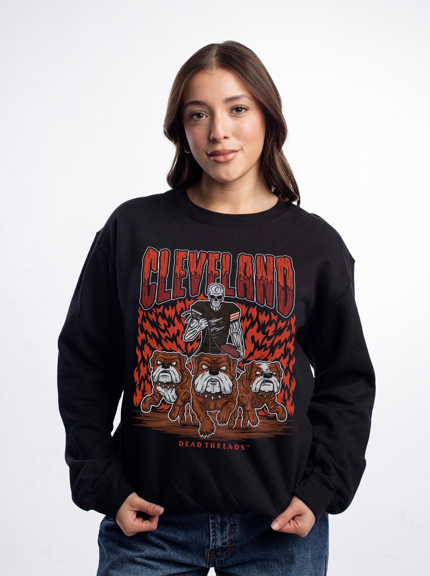 CLEVELAND FOOTBALL v1 CREWNECK SWEATSHIRT – Sweatshirt – Dead Threads Apparel