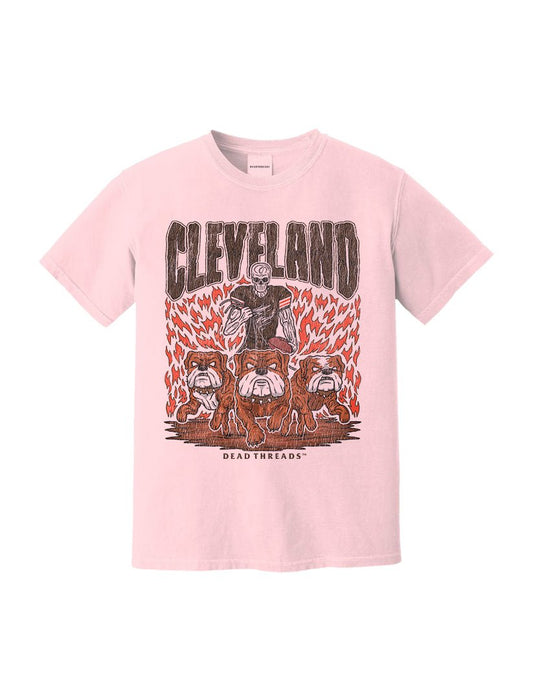 CLEVELAND FOOTBALL v1 - PINK – T-Shirt – Dead Threads Apparel