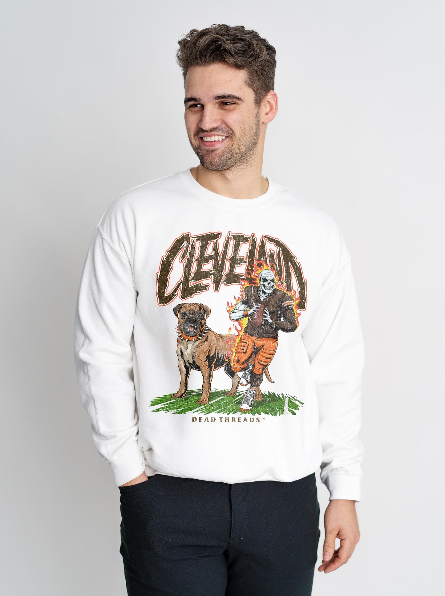 CLEVELAND FOOTBALL v2 CREWNECK SWEATSHIRT – Sweatshirt – Dead Threads Apparel