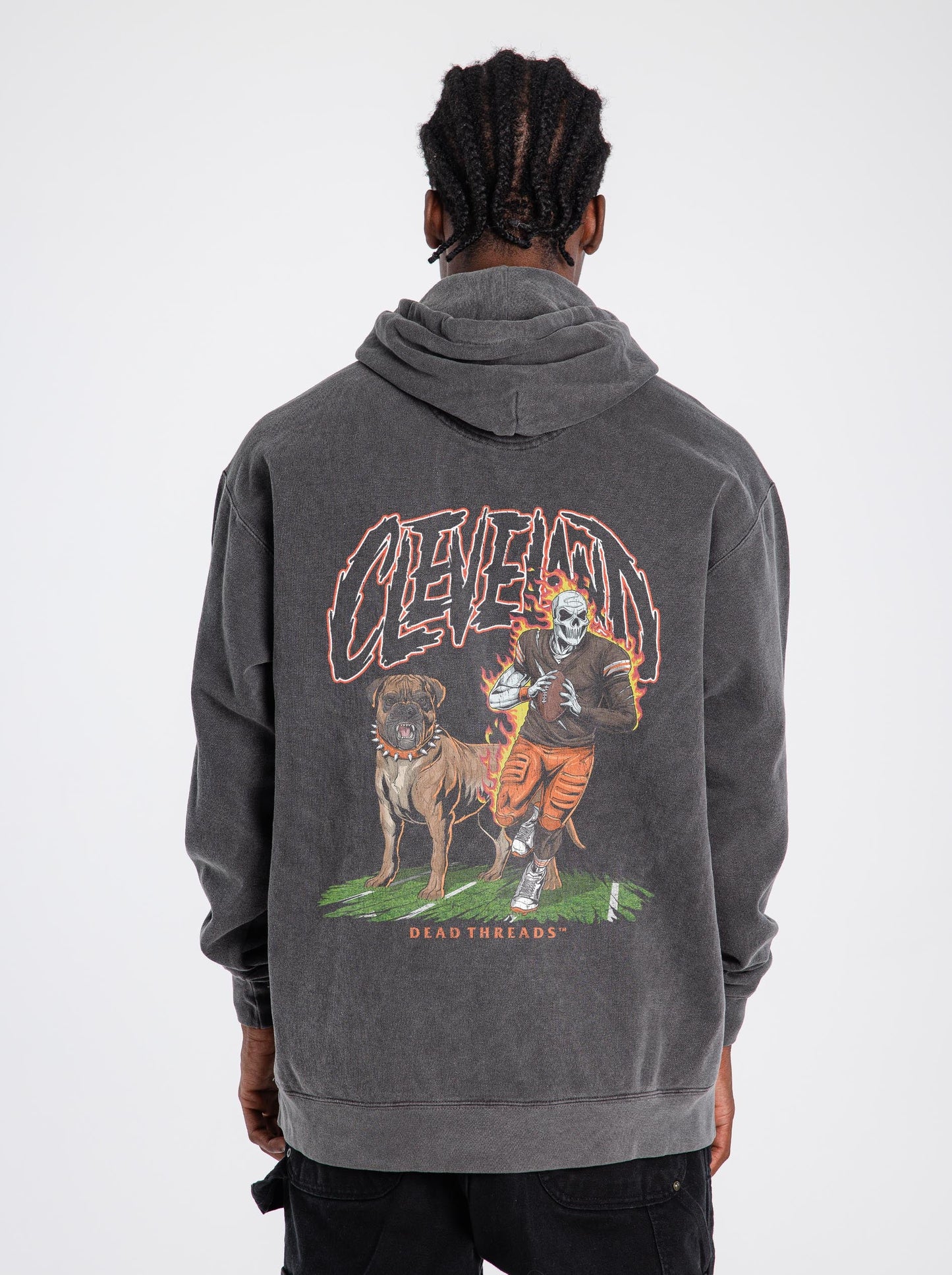 CLEVELAND FOOTBALL v2 - “DT ESSENTIAL" HOODIE – Hoodie – Dead Threads Apparel