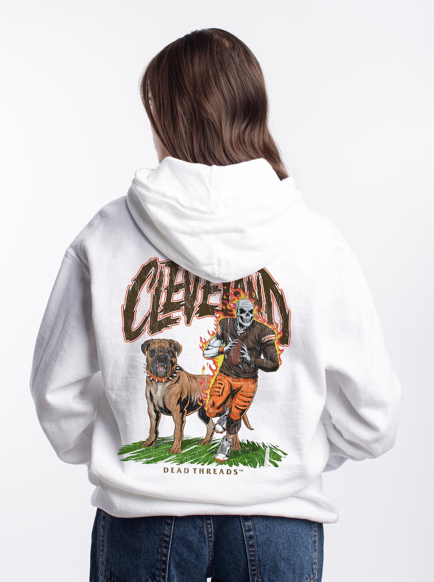 CLEVELAND FOOTBALL v2 - “DT ESSENTIAL" HOODIE – Hoodie – Dead Threads Apparel