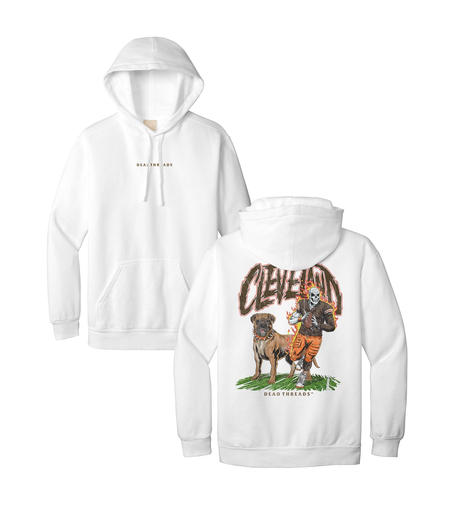 CLEVELAND FOOTBALL v2 - “DT ESSENTIAL" HOODIE – Hoodie – Dead Threads Apparel