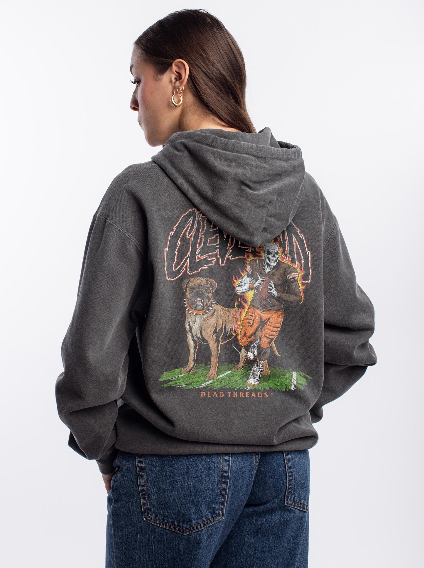 CLEVELAND FOOTBALL v2 - “DT ESSENTIAL" HOODIE – Hoodie – Dead Threads Apparel