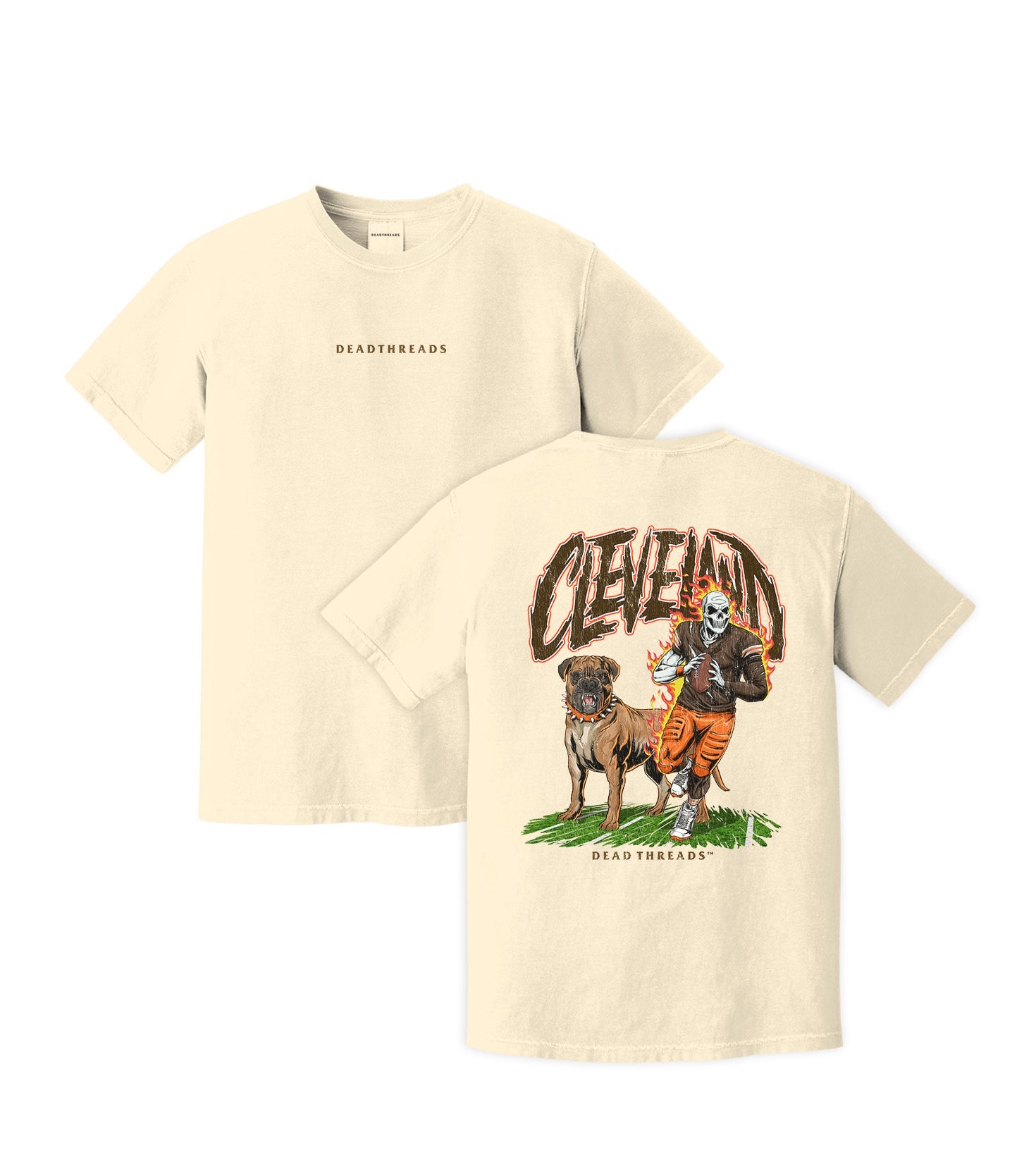 CLEVELAND FOOTBALL v2 - “DT ESSENTIAL" PREMIUM T - SHIRT – T-Shirt – Dead Threads Apparel