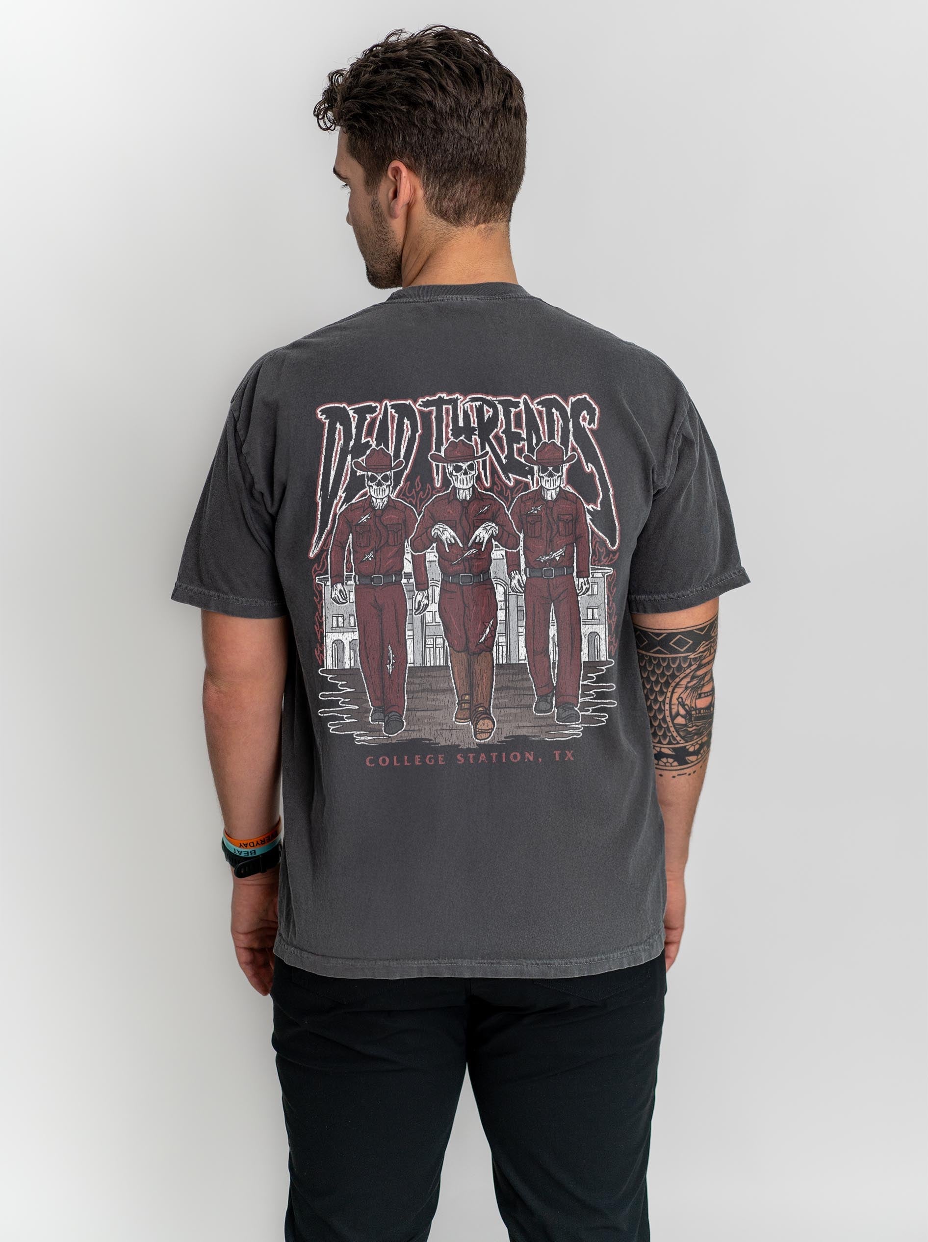 COLLEGE STATION - “3 SKULL” PREMIUM T - SHIRT – T-Shirt – Dead Threads Apparel