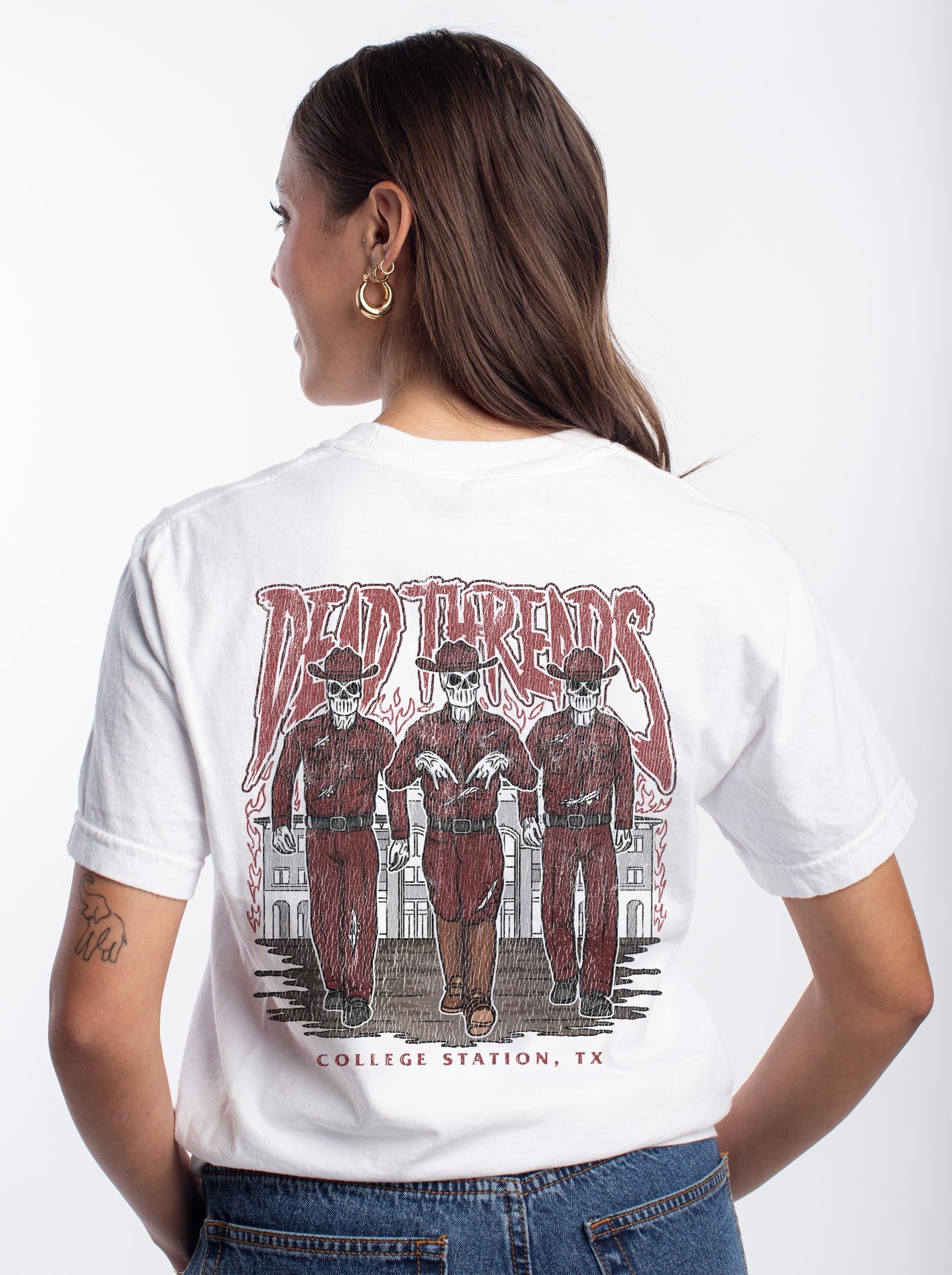 COLLEGE STATION - “3 SKULL” PREMIUM T - SHIRT – T-Shirt – Dead Threads Apparel