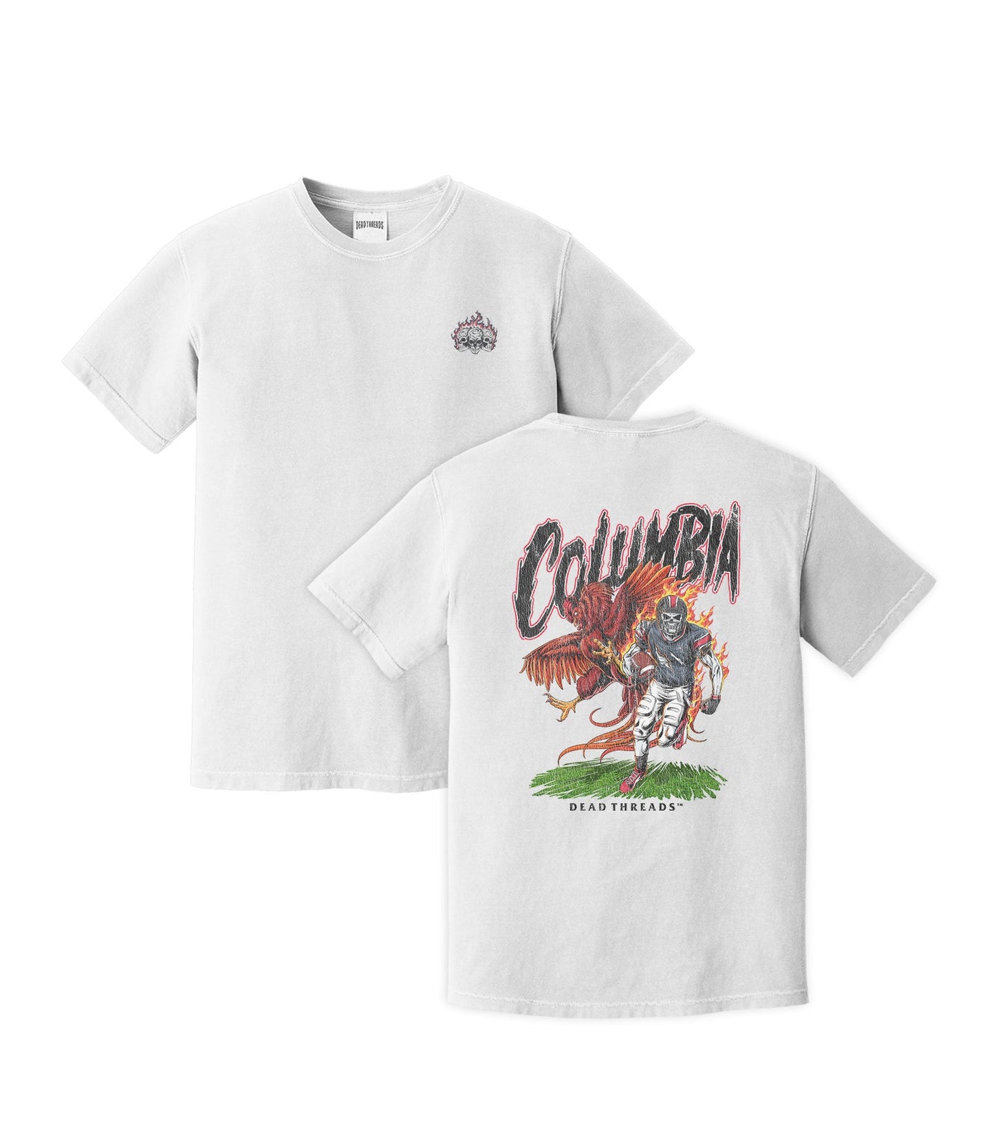 COLUMBIA FOOTBALL - “3 SKULL” PREMIUM T - SHIRT – T-Shirt – Dead Threads Apparel