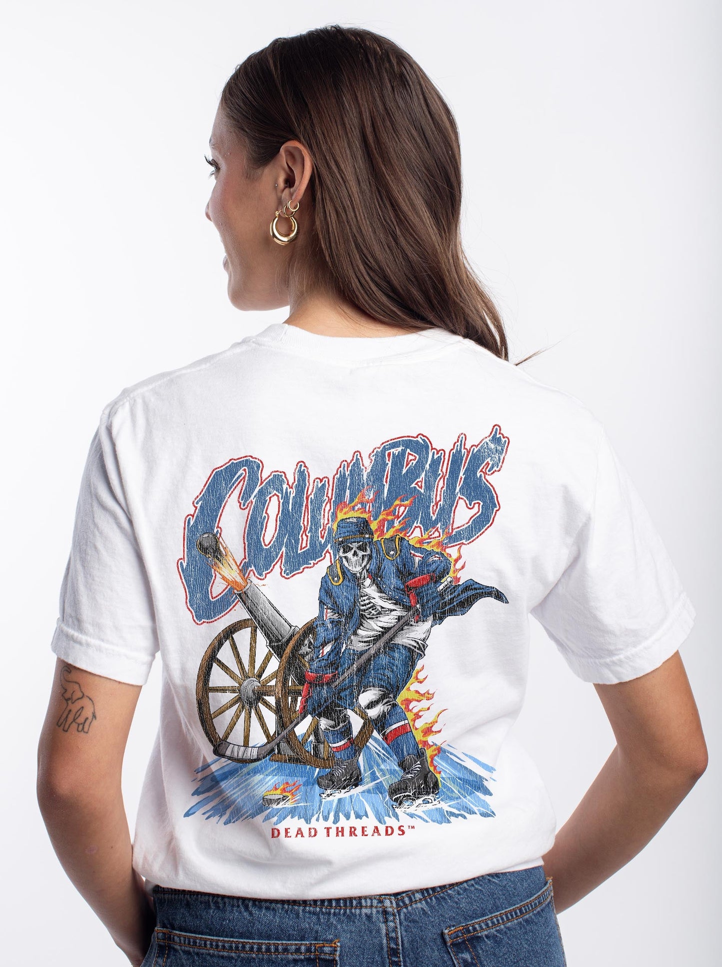 COLUMBUS HOCKEY - “3 SKULL” PREMIUM T - SHIRT – T-Shirt – Dead Threads Apparel