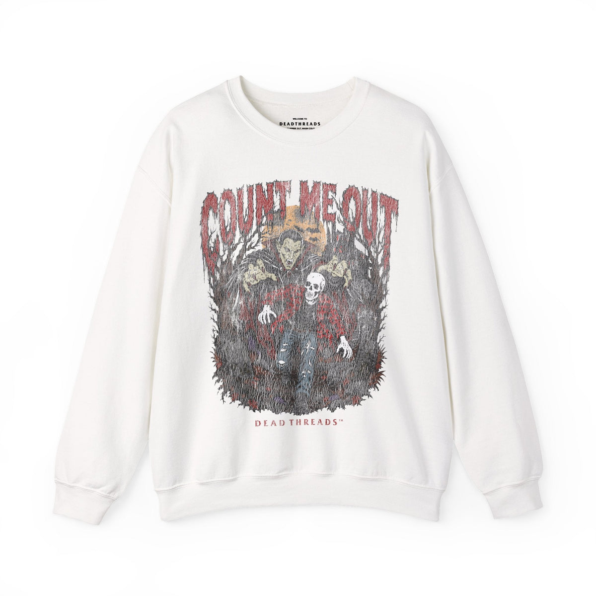 COUNT ME OUT CREWNECK SWEATSHIRT - Halloween Limited Drop – Sweatshirt – Dead Threads Apparel