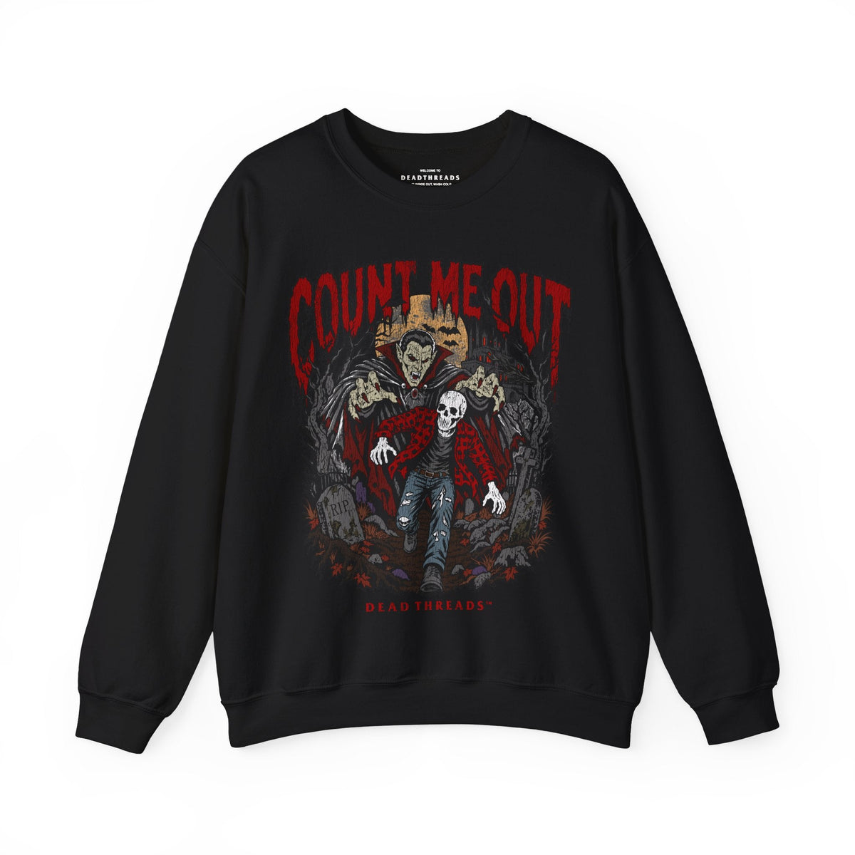 COUNT ME OUT CREWNECK SWEATSHIRT - Halloween Limited Drop – Sweatshirt – Dead Threads Apparel