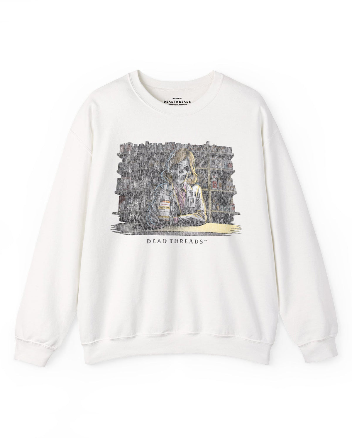 CRYPTS & SCRIPTS (PHARMACIST, FEMALE) - CREWNECK SWEATSHIRT – Sweatshirt – Dead Threads Apparel
