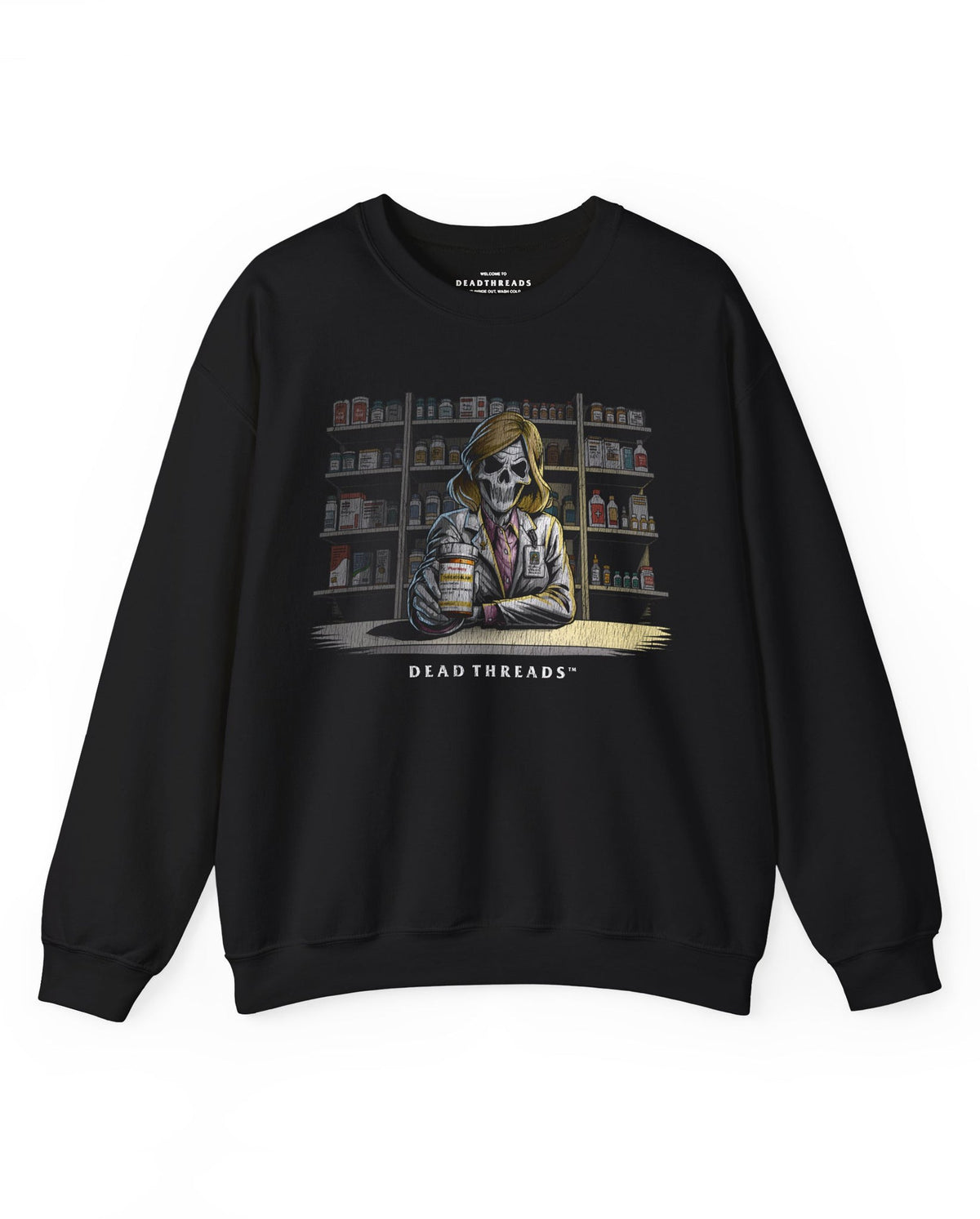 CRYPTS & SCRIPTS (PHARMACIST, FEMALE) - CREWNECK SWEATSHIRT – Sweatshirt – Dead Threads Apparel