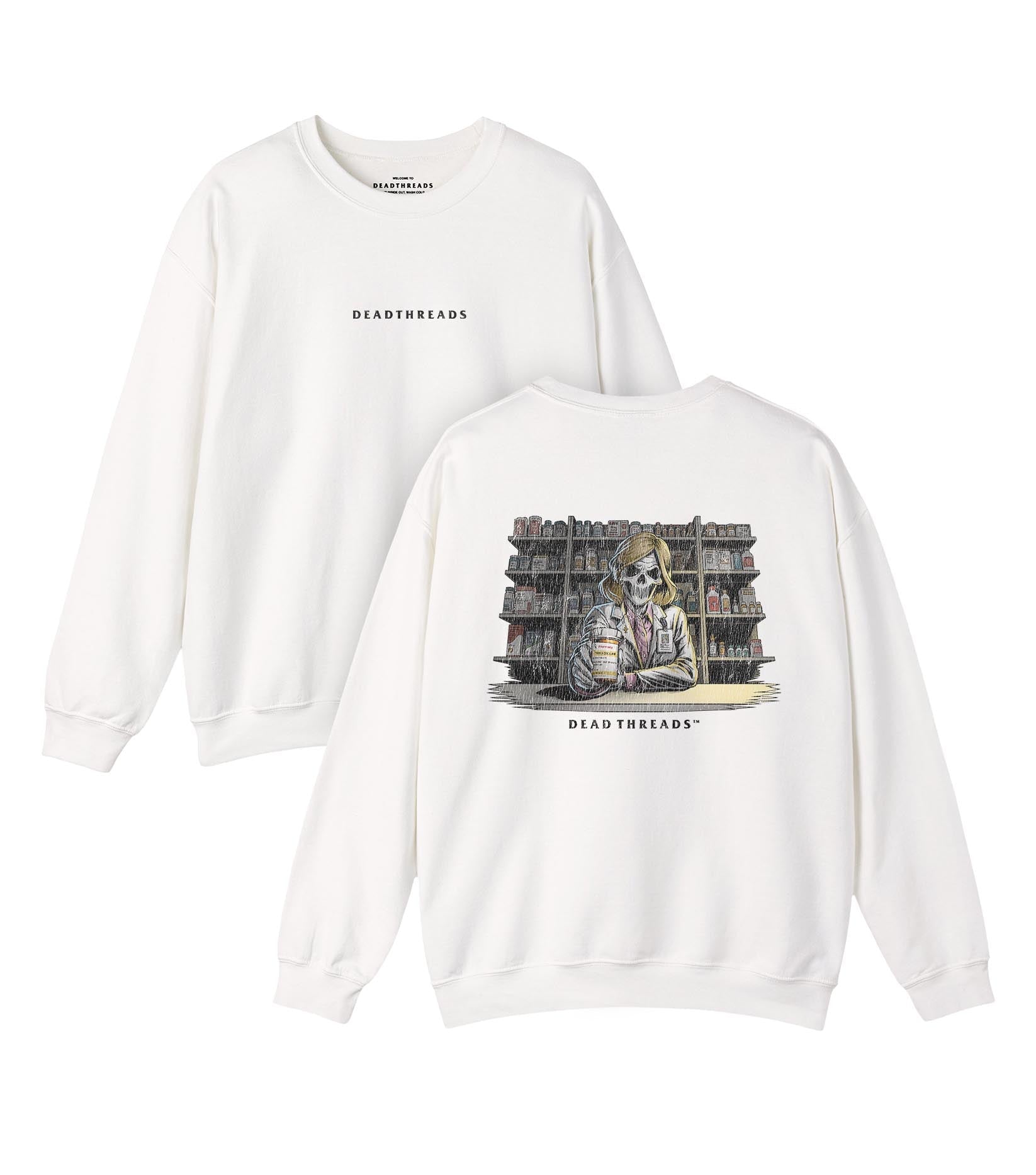 CRYPTS & SCRIPTS (PHARMACIST, FEMALE) - “DT ESSENTIAL" CREWNECK SWEATSHIRT – Sweatshirt – Dead Threads Apparel